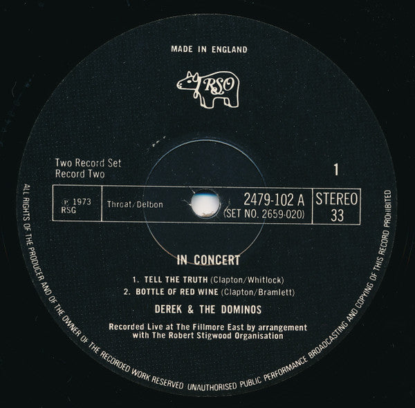 Derek & The Dominos : In Concert (2xLP, Album, RE)