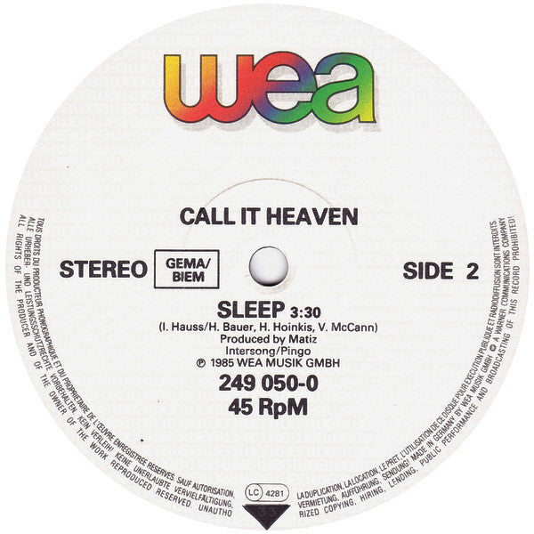 Call It Heaven : Feeling Like A Stranger (12", Maxi)