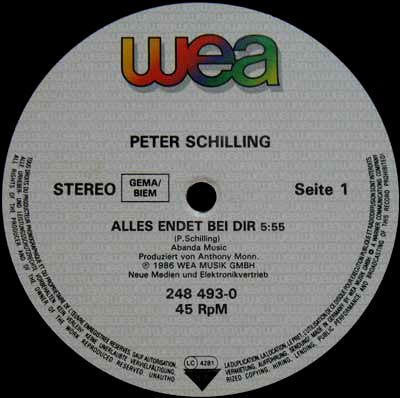 Peter Schilling : Alles Endet Bei Dir (12")