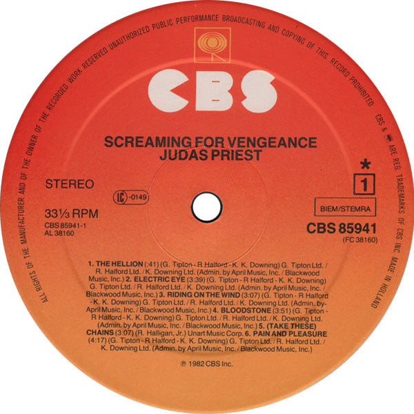 Judas Priest : Screaming For Vengeance (LP, Album)