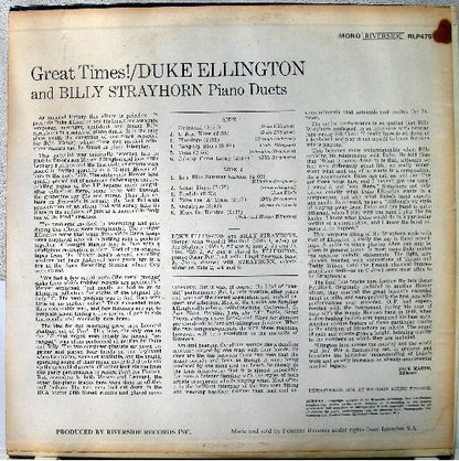 Duke Ellington / Billy Strayhorn : Piano Duets (LP, Comp, Mono, RM)
