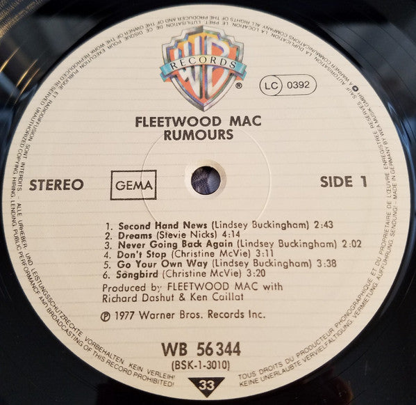 Fleetwood Mac : Rumours (LP, Album, RE, Tex)
