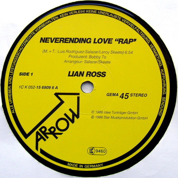 Lian Ross : Neverending Love (12", Maxi)