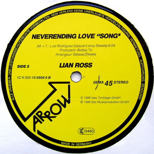 Lian Ross : Neverending Love (12", Maxi)