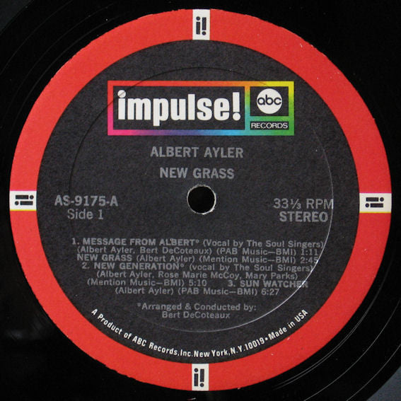 Albert Ayler : New Grass (LP, Album, Gat)