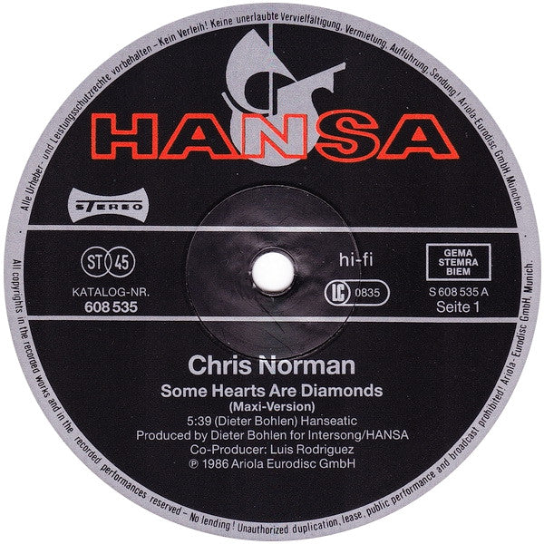 Chris Norman : Some Hearts Are Diamonds (12", Maxi)