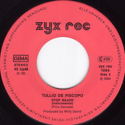 Tullio De Piscopo : Stop Bajon (Club Mix) (7", Single)