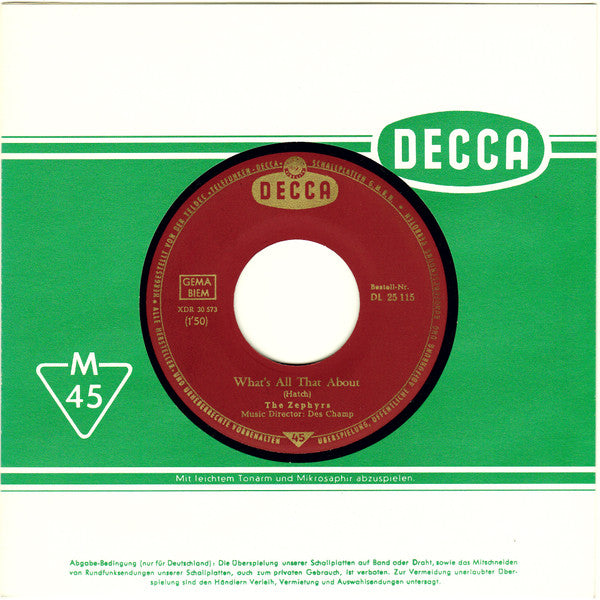 The Zephyrs (2) : What's All That About (7", Single)