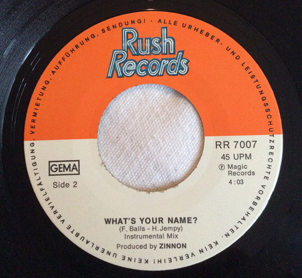 Zinno : What's Your Name? (Theme From Dr. No) (7", Single)