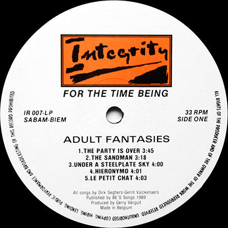 Adult Fantasies : For The Time Being (LP, Album)