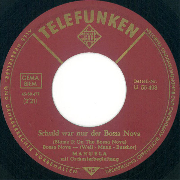 Manuela (5) : Schuld War Nur Der Bossa Nova (7", Single, Rou)
