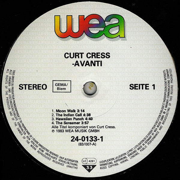Curt Cress : Avanti (LP, Album, RP)