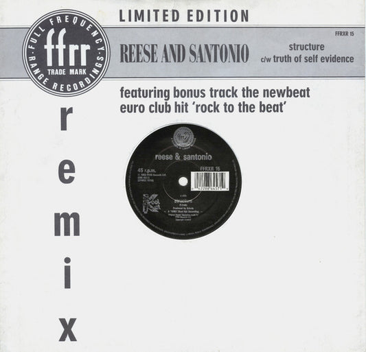 Reese & Santonio : Structure c/w Truth Of Self Evidence (Remix) (12", Ltd)