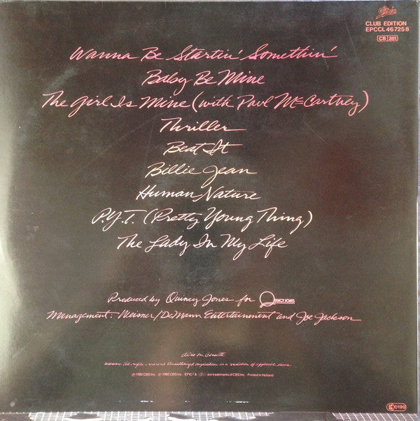 Michael Jackson : Thriller (LP, Album, Club, Gat)