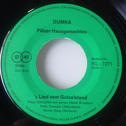 Klaus Schachter Mit Seinen Pälzer Krischern* : Pälzer Hausgemachtes (7", Single)
