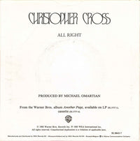 Christopher Cross : All Right (7", Single)