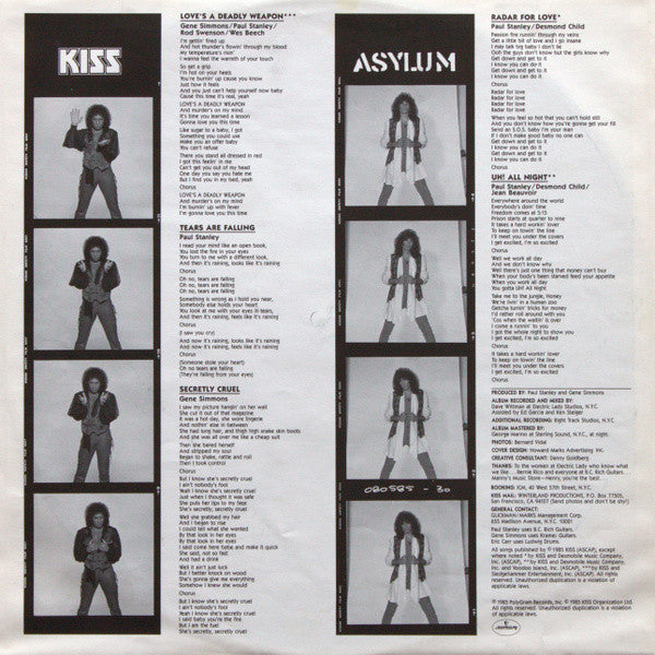 Kiss : Asylum (LP, Album)