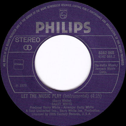 Barry White : Let The Music Play (7", Single)