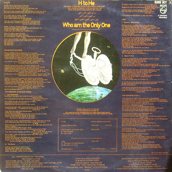 Van Der Graaf Generator : H To He Who Am The Only One (LP, Album, RP, Gat)
