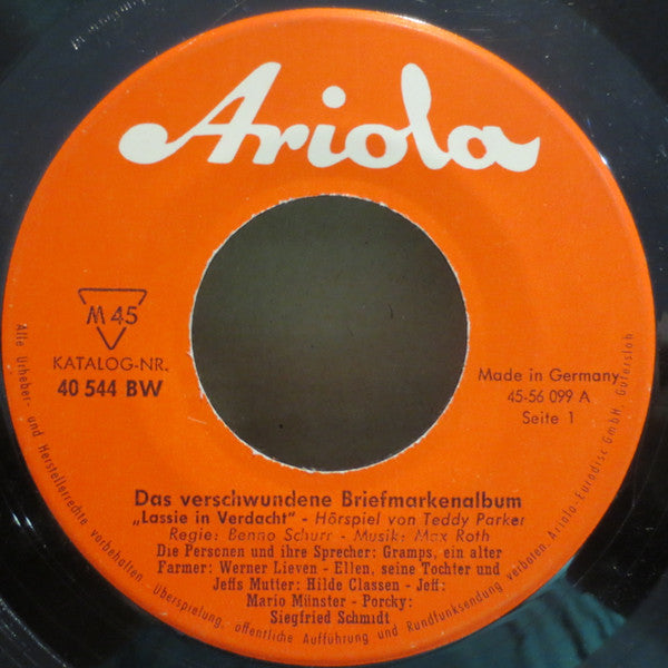 Teddy Parker (2) : Das Verschwundene Briefmarkenalbum - Lassie In Verdacht (7", Mono)