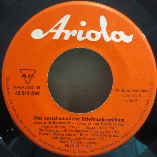 Teddy Parker (2) : Das Verschwundene Briefmarkenalbum - Lassie In Verdacht (7", Mono)