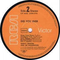 Nancy Sinatra & Lee Hazlewood : Did You Ever? (LP, Album)
