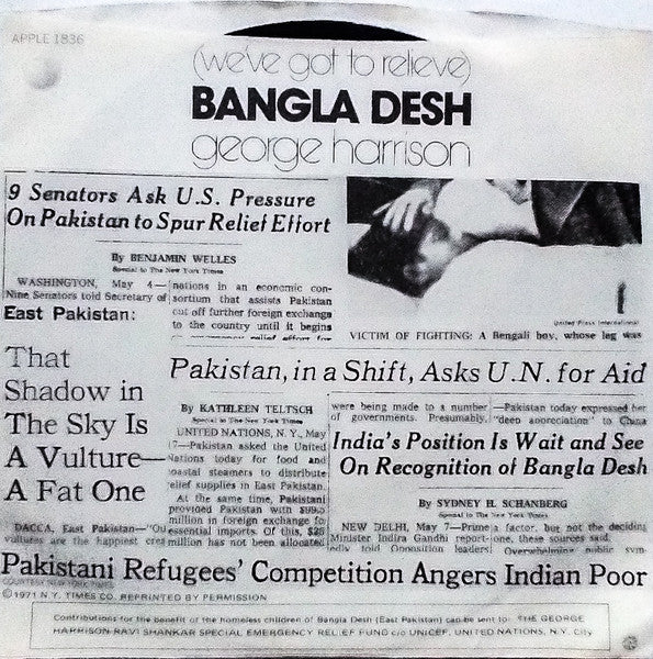 George Harrison : Bangla-Desh (7", Single, Jac)