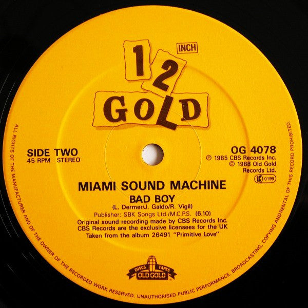 Miami Sound Machine : Dr. Beat / Bad Boy (12")