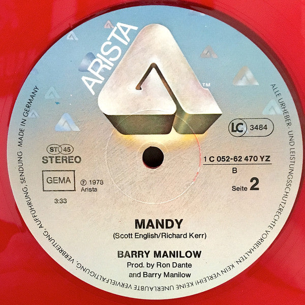 Barry Manilow : Copacabana / Mandy (12", Maxi, Ltd, Red)
