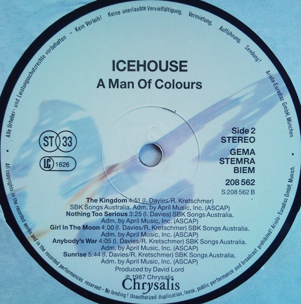 Icehouse : Man Of Colours (LP, Album)