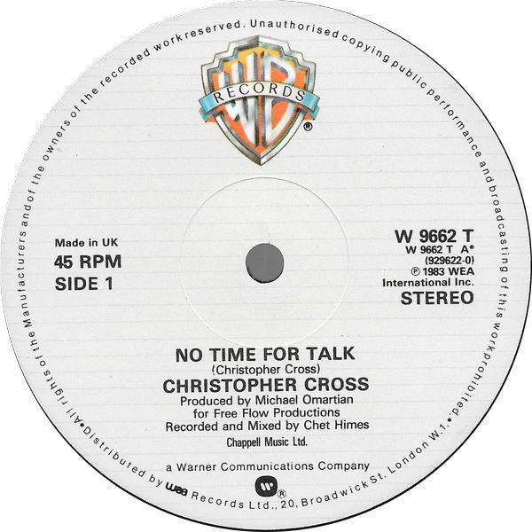 Christopher Cross : No Time For Talk (12", Ltd)