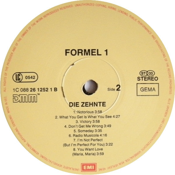 Various : Formel Eins - Die Zehnte (LP, Comp)