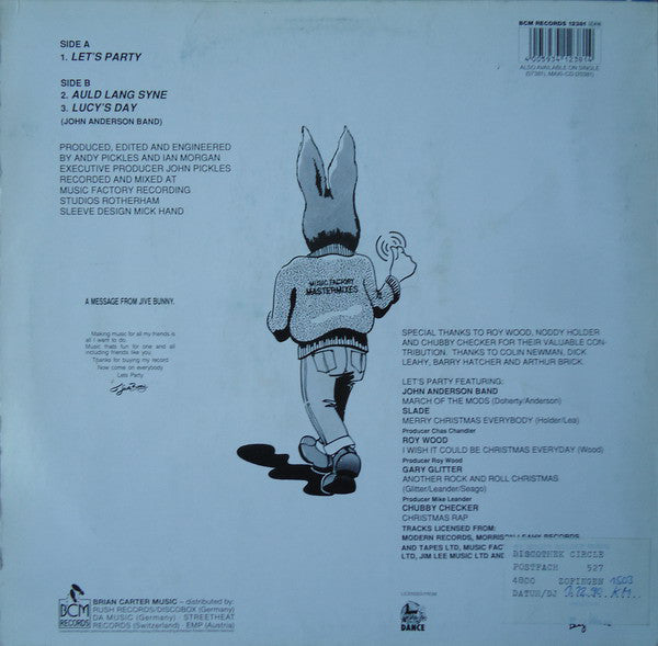 Jive Bunny And The Mastermixers : Let's Party (12", Maxi)