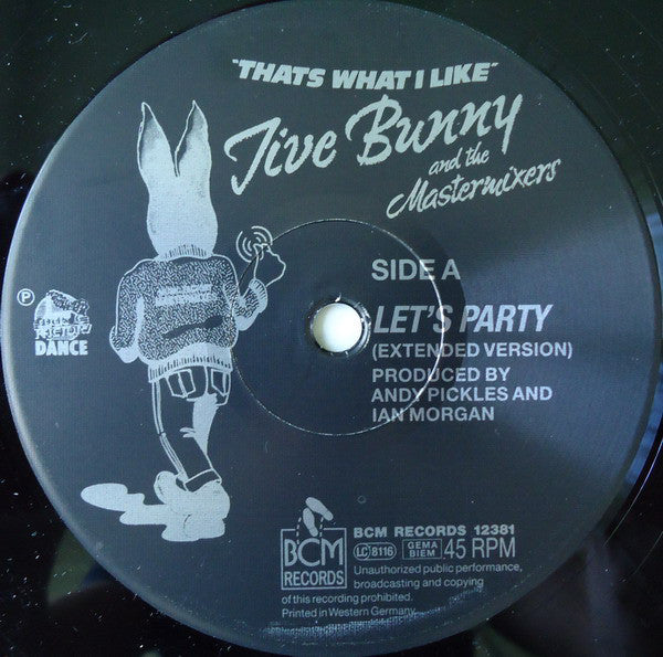 Jive Bunny And The Mastermixers : Let's Party (12", Maxi)