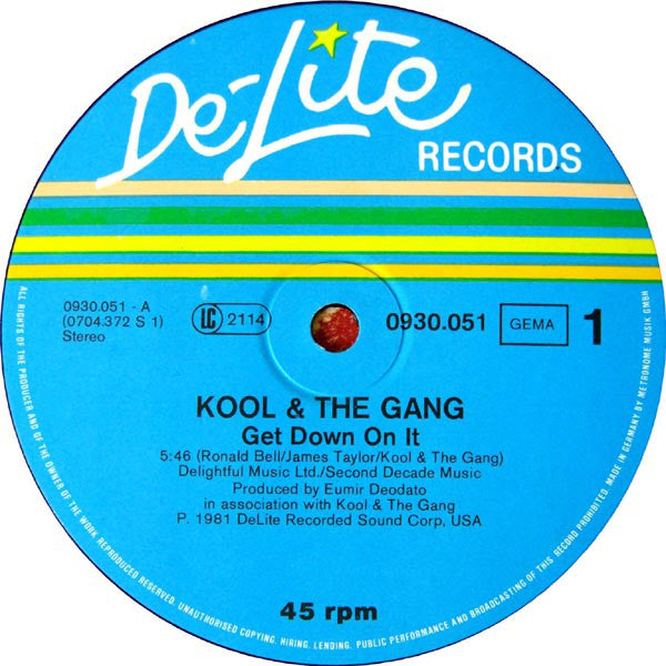 Kool & The Gang : Get Down On It / Summer Madness (12", Maxi)