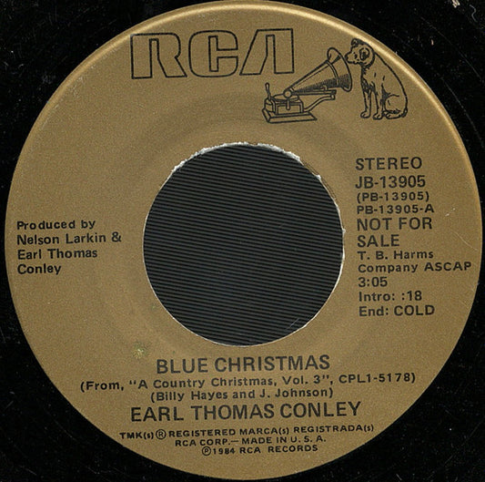 Earl Thomas Conley : White Christmas / Blue Christmas (7", Promo)