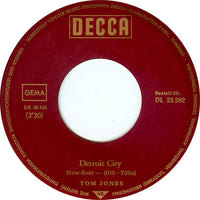 Tom Jones : Detroit City / Ten Guitars (7", Single)