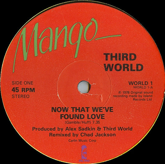 Third World : Now That We've Found Love (Remix) (12")
