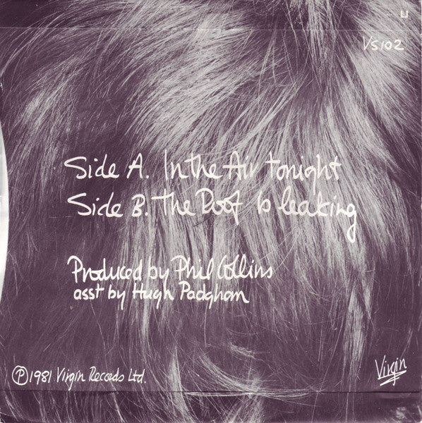 Phil Collins : In The Air Tonight (7", Single, CBS)