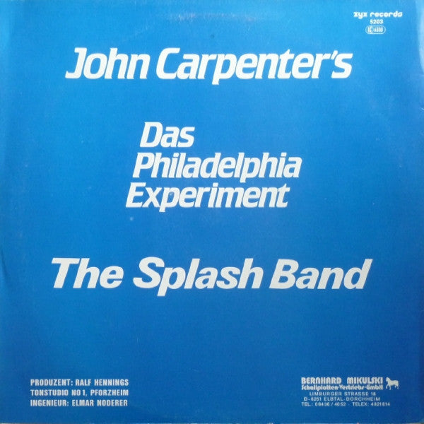 The Splash Band : John Carpenter's Das Philadelphia Experiment (12", Maxi)