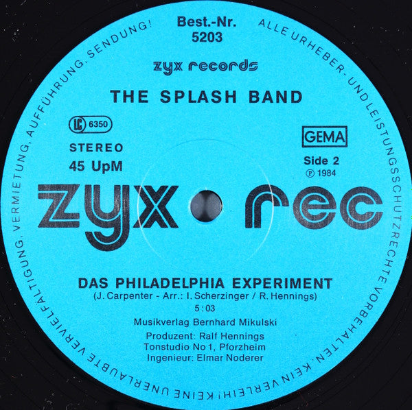 The Splash Band : John Carpenter's Das Philadelphia Experiment (12", Maxi)