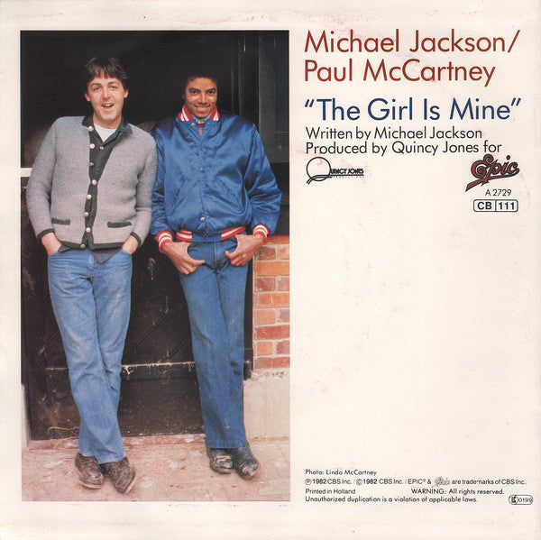 Michael Jackson / Paul McCartney : The Girl Is Mine (7", Single, Lar)