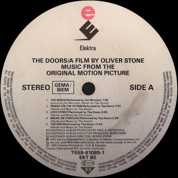 The Doors : The Doors (Music From The Original Motion Picture) (LP, Comp)