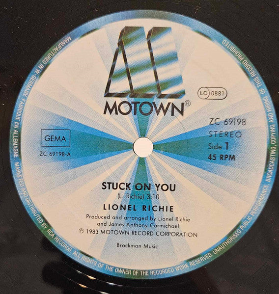 Lionel Richie : Stuck On You / Round And Round / Tell Me (12", Maxi)