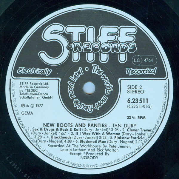 Ian Dury : New Boots And Panties!! (LP, Album, RE)