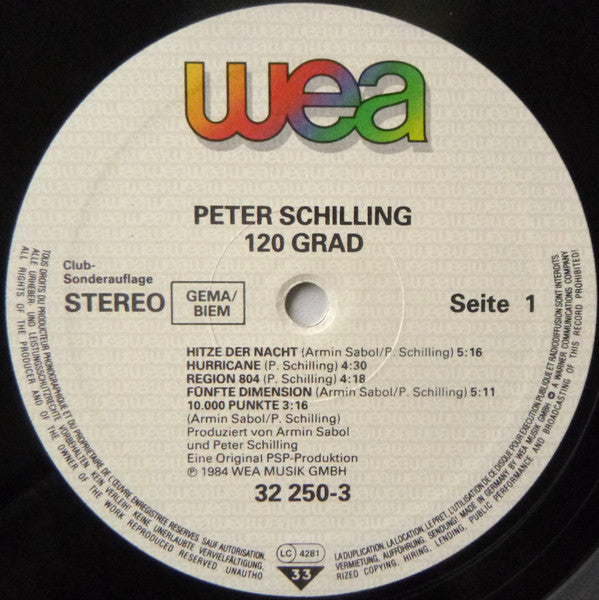 Peter Schilling : 120 Grad (LP, Album, Club)