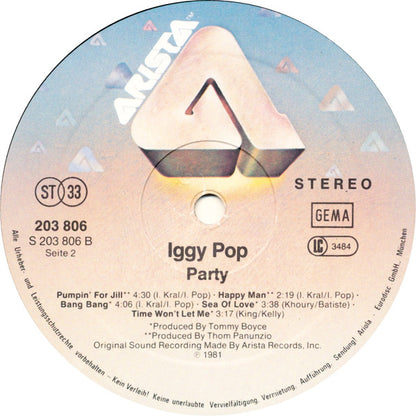Iggy Pop : Party (LP, Album)