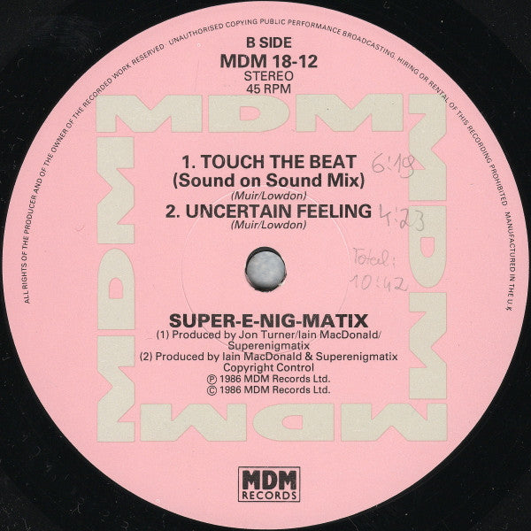Super-E-Nig-Matix : Touch The Beat (12")