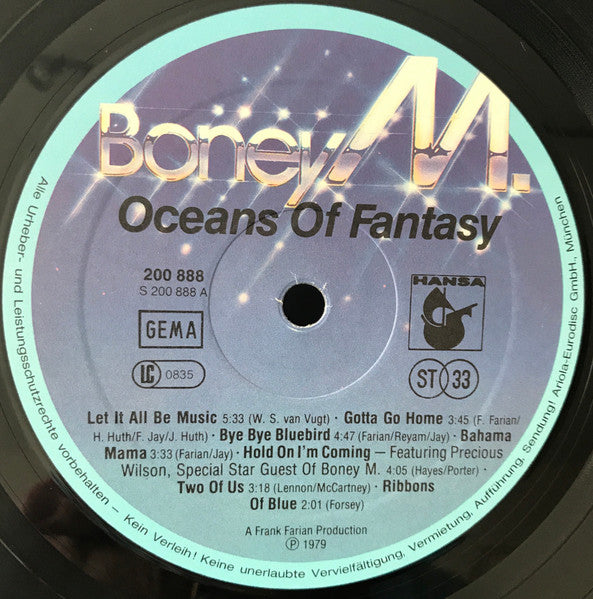 Boney M. : Oceans Of Fantasy (LP, Album, Son)