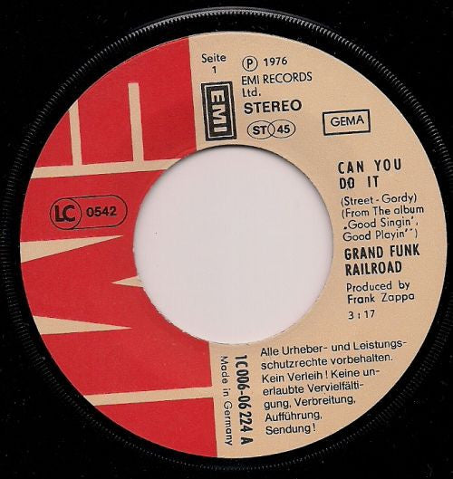 Grand Funk Railroad : Can You Do It (7", Single)